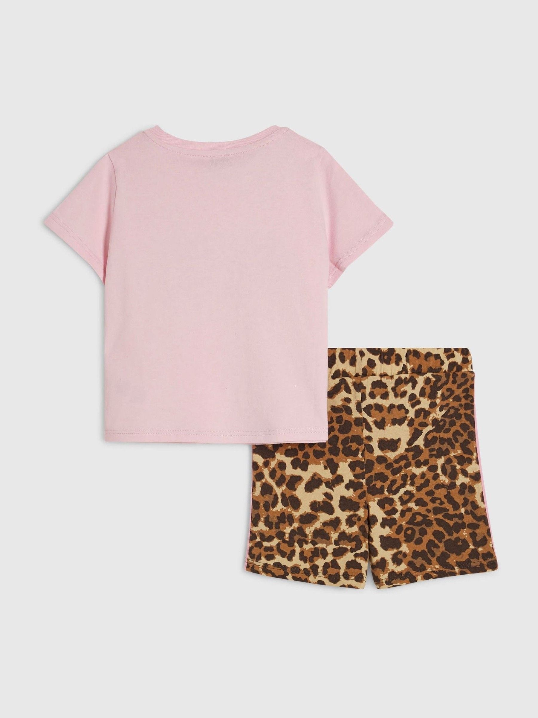 Dsiney Kidz - River Island Pink Leopard Print Number T-Shirt & Short Set image 2