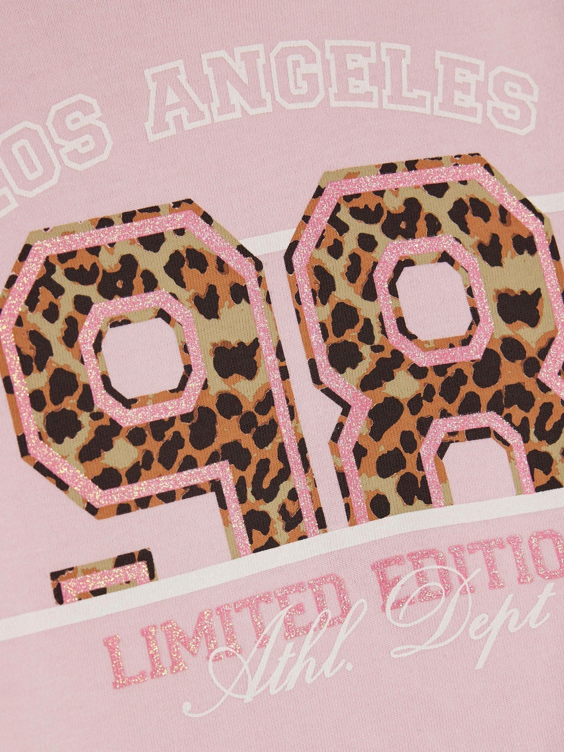Dsiney Kidz - River Island Pink Leopard Print Number T-Shirt & Short Set image 5