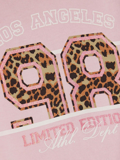Dsiney Kidz - River Island Pink Leopard Print Number T-Shirt & Short Set image 5