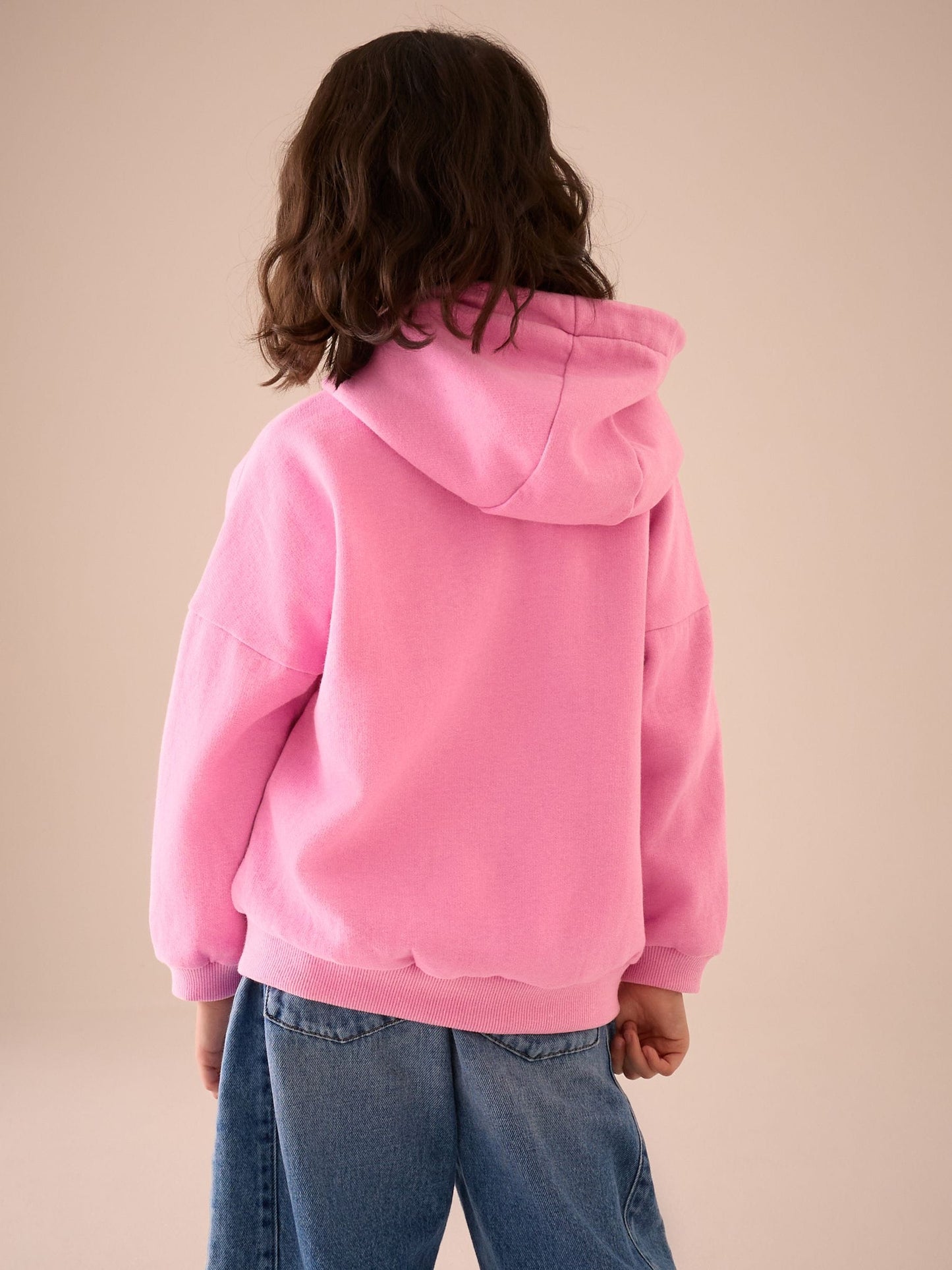 Blush Pink Zip Through Hoodie (3-16yrs)