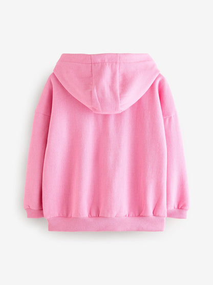 Blush Pink Zip Through Hoodie (3-16yrs)
