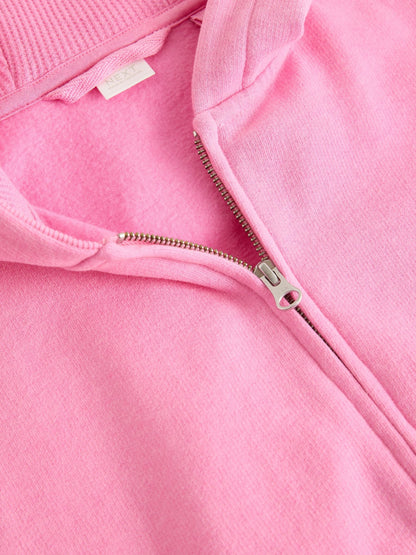 Blush Pink Zip Through Hoodie (3-16yrs)