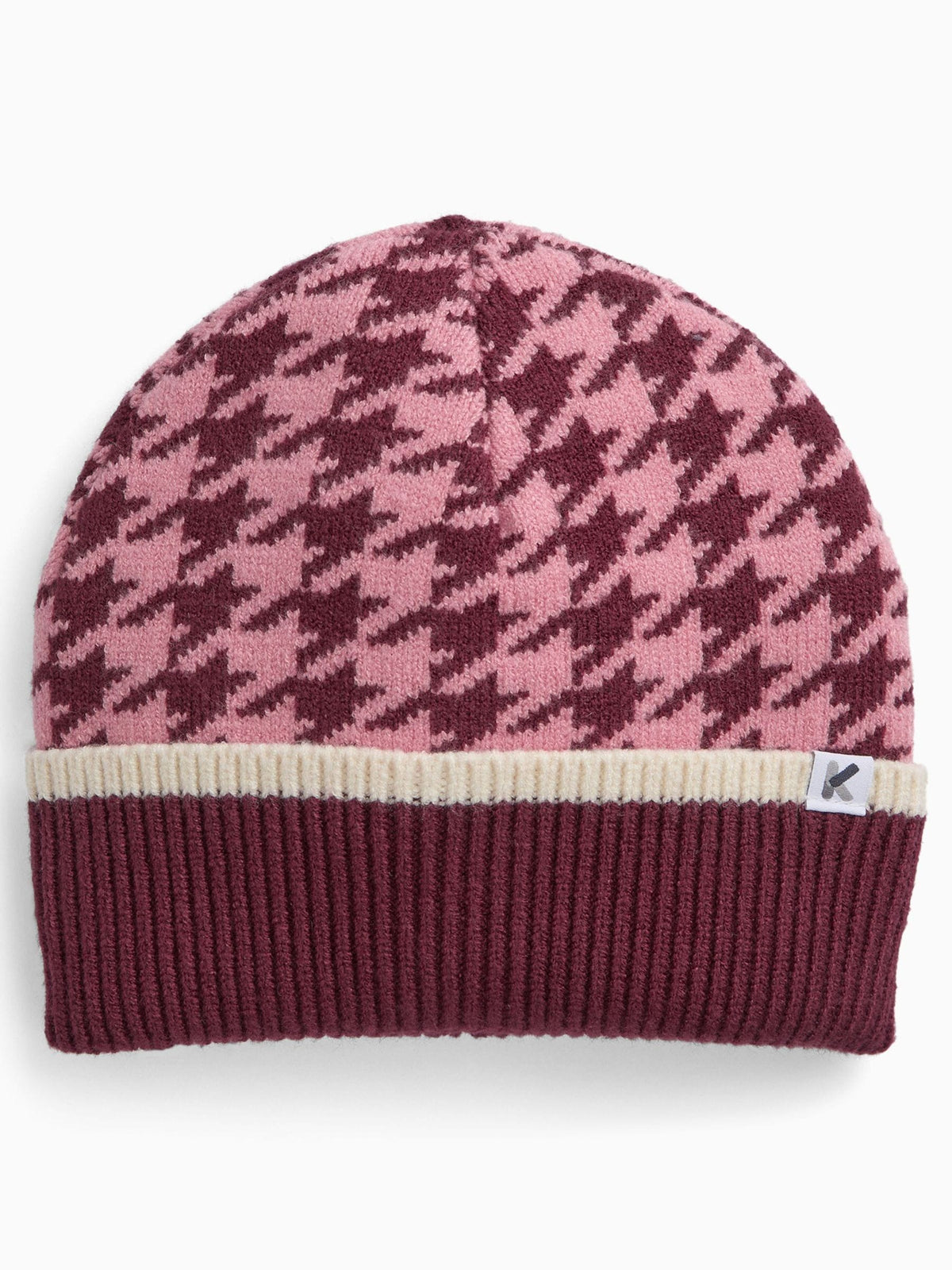 Dsiney Kidz - KIDLY by MORI Pink Houndstooth Beanie image 1