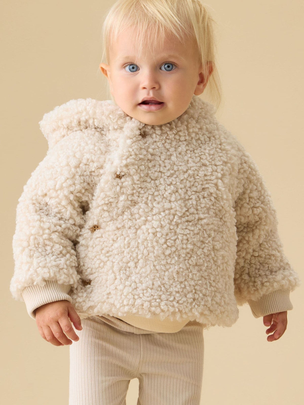 MORI Cream Borg Hooded Jacket - image 1