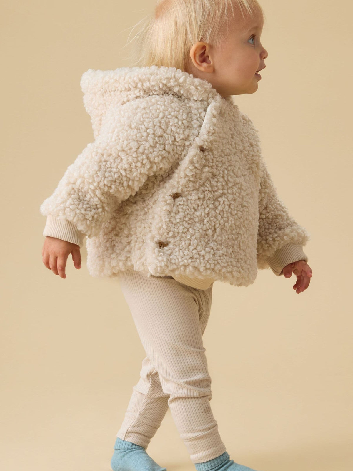 MORI Cream Borg Hooded Jacket - image 3
