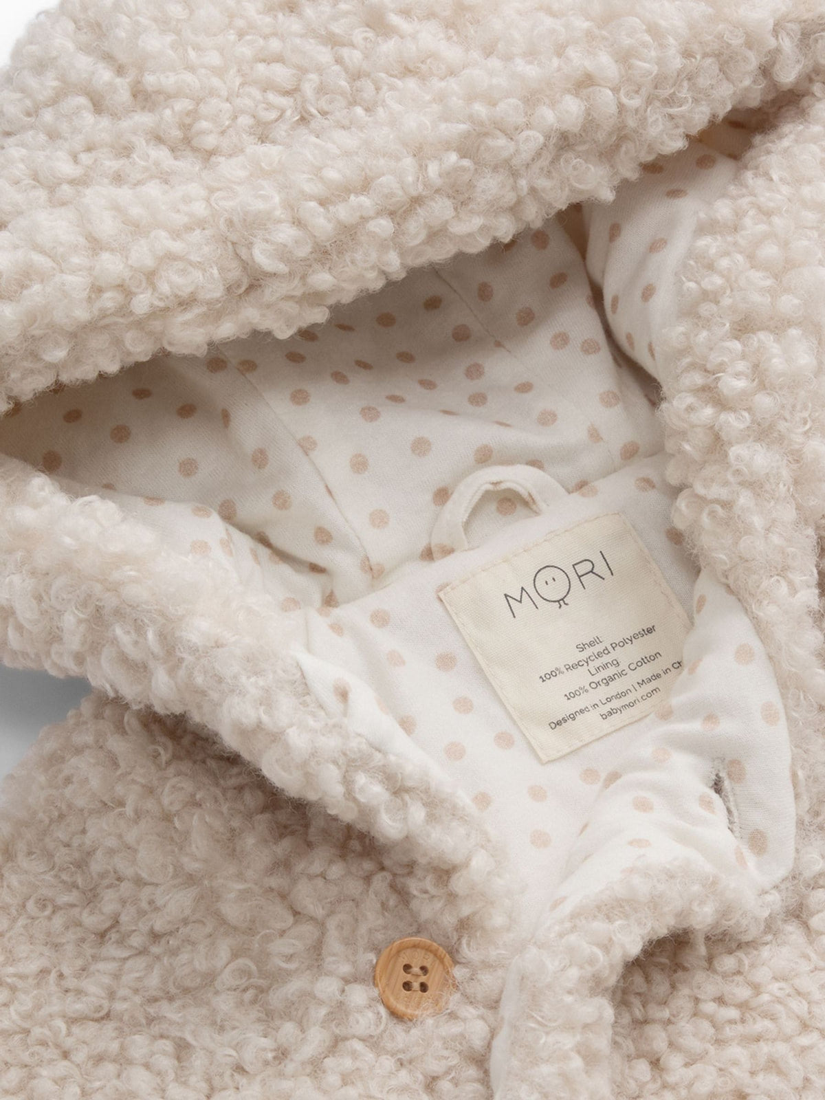 MORI Cream Borg Hooded Jacket - image 5