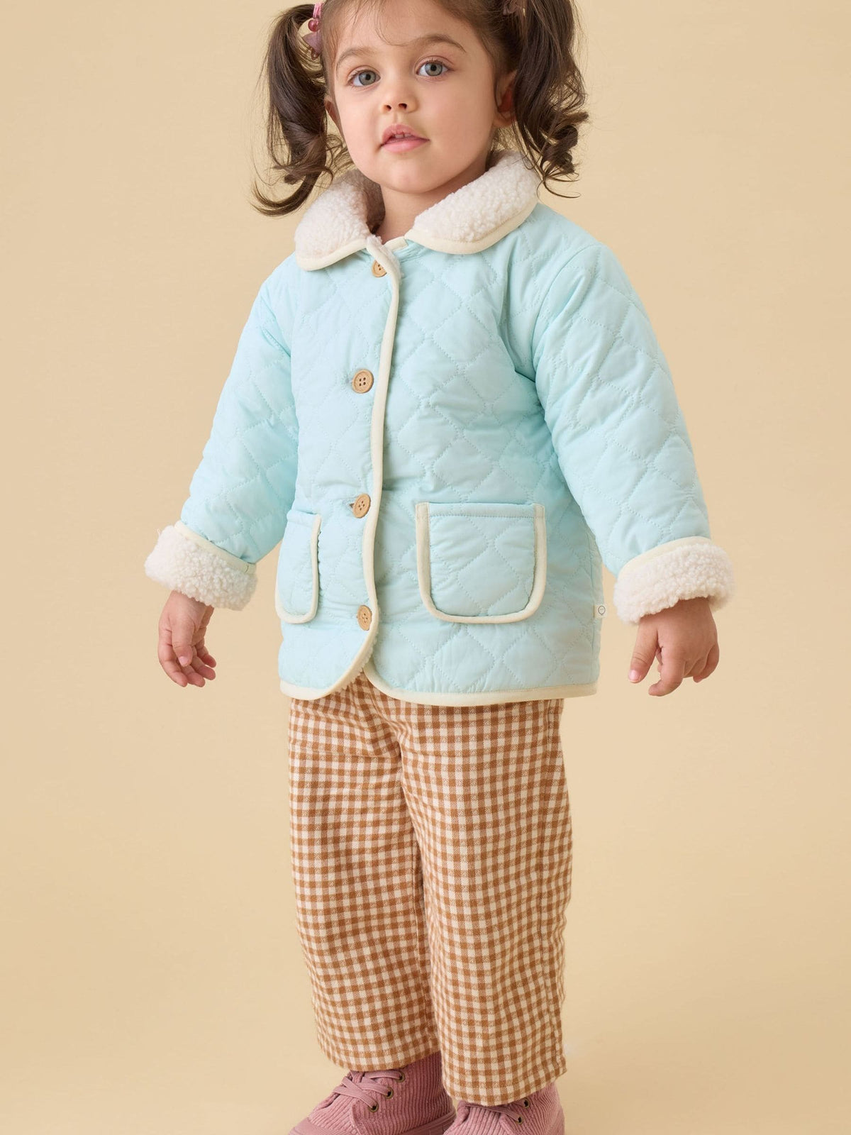 MORI Blue Reversible Quilted Borg Jacket - image 1