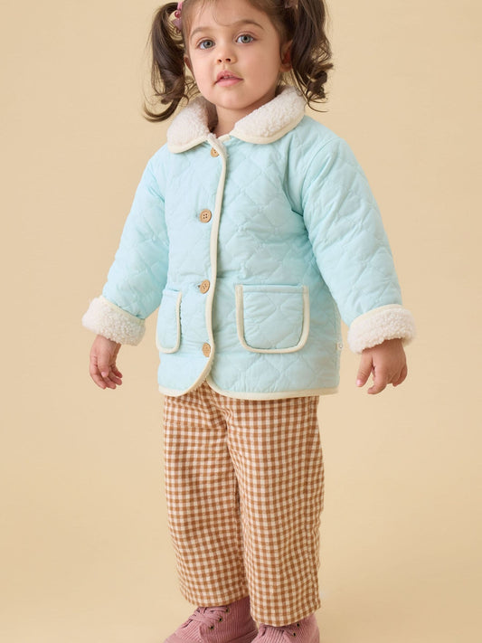 MORI Blue Reversible Quilted Borg Jacket - image 1
