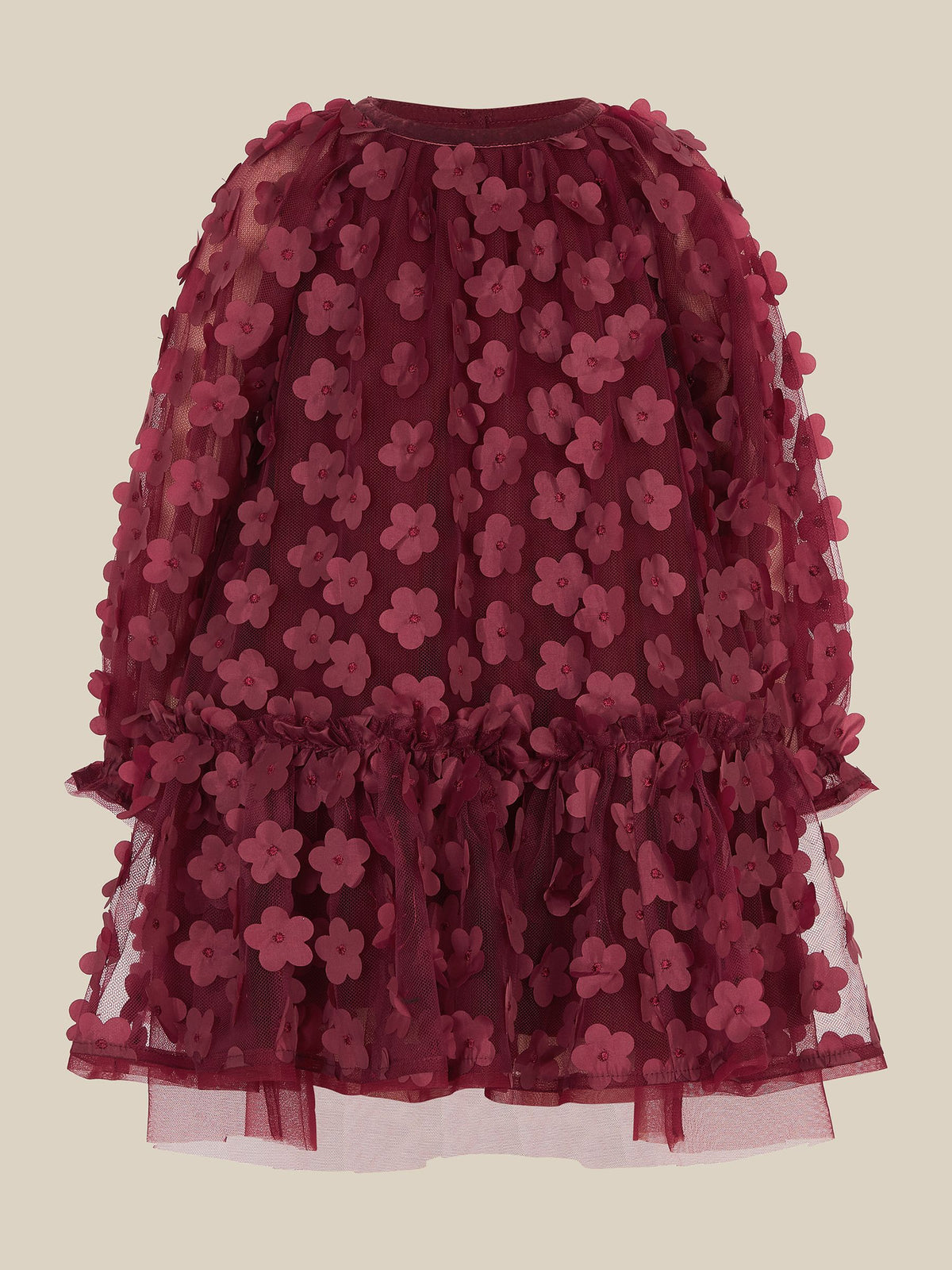 Monsoon Red Baby Nayla 3D Flower Party Dress - image 1