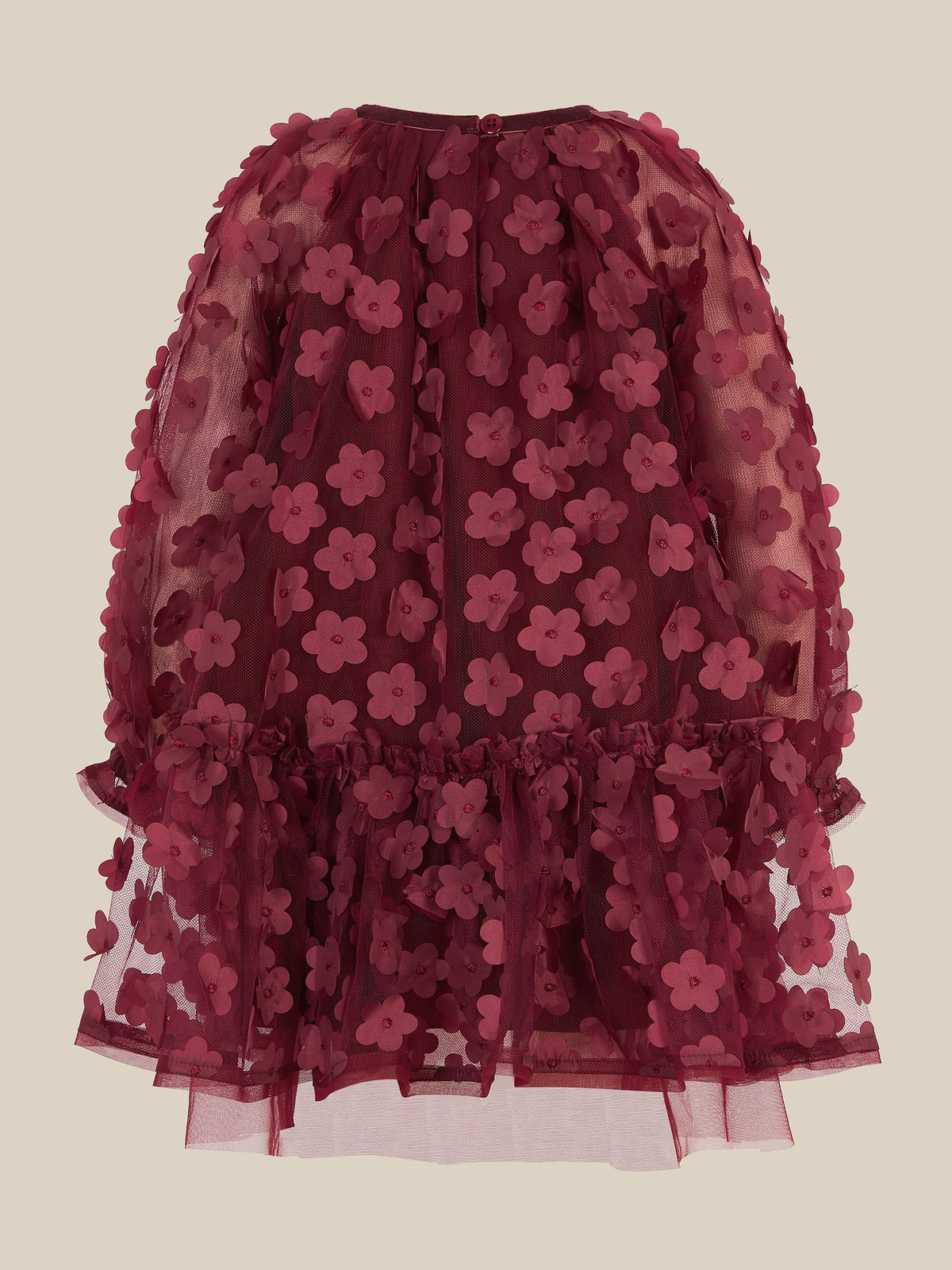 Monsoon Red Baby Nayla 3D Flower Party Dress - image 2