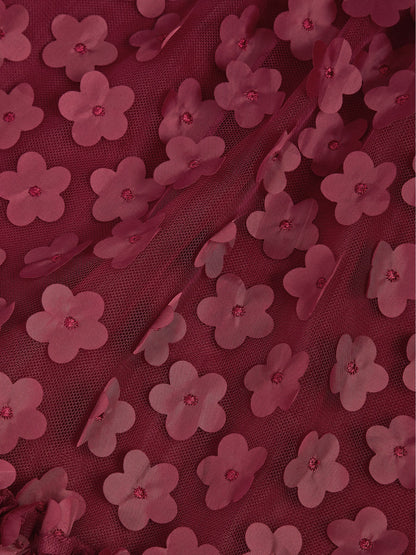 Monsoon Red Baby Nayla 3D Flower Party Dress - image 3