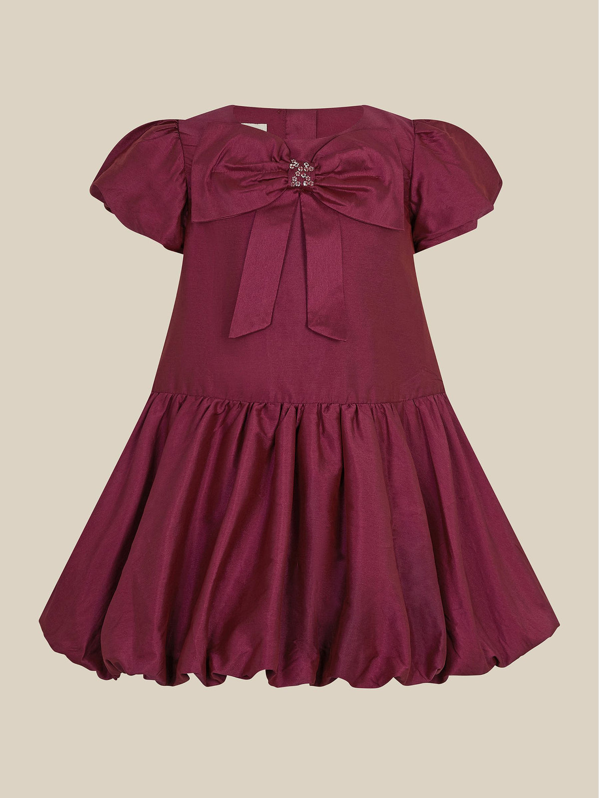 Monsoon Purple Baby Ember Bow Bubble Hem Dress - image 1