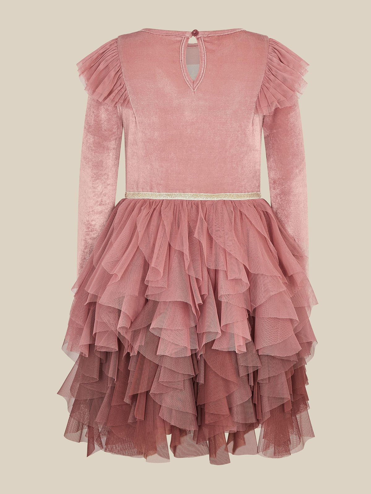 Dsiney Kidz - Monsoon Pink Sequin Christmas Tree Velvet Disco Dress image 2