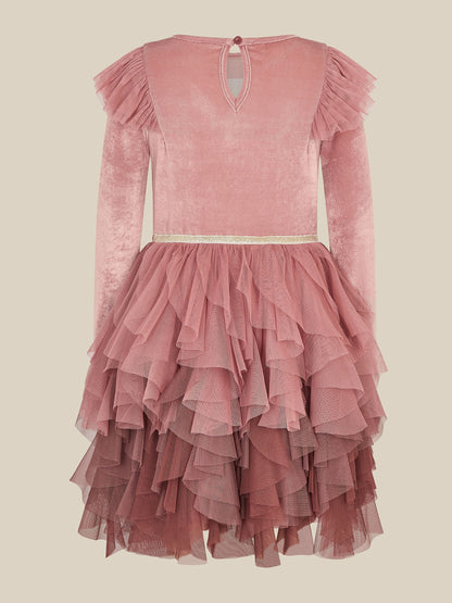 Dsiney Kidz - Monsoon Pink Sequin Christmas Tree Velvet Disco Dress image 2