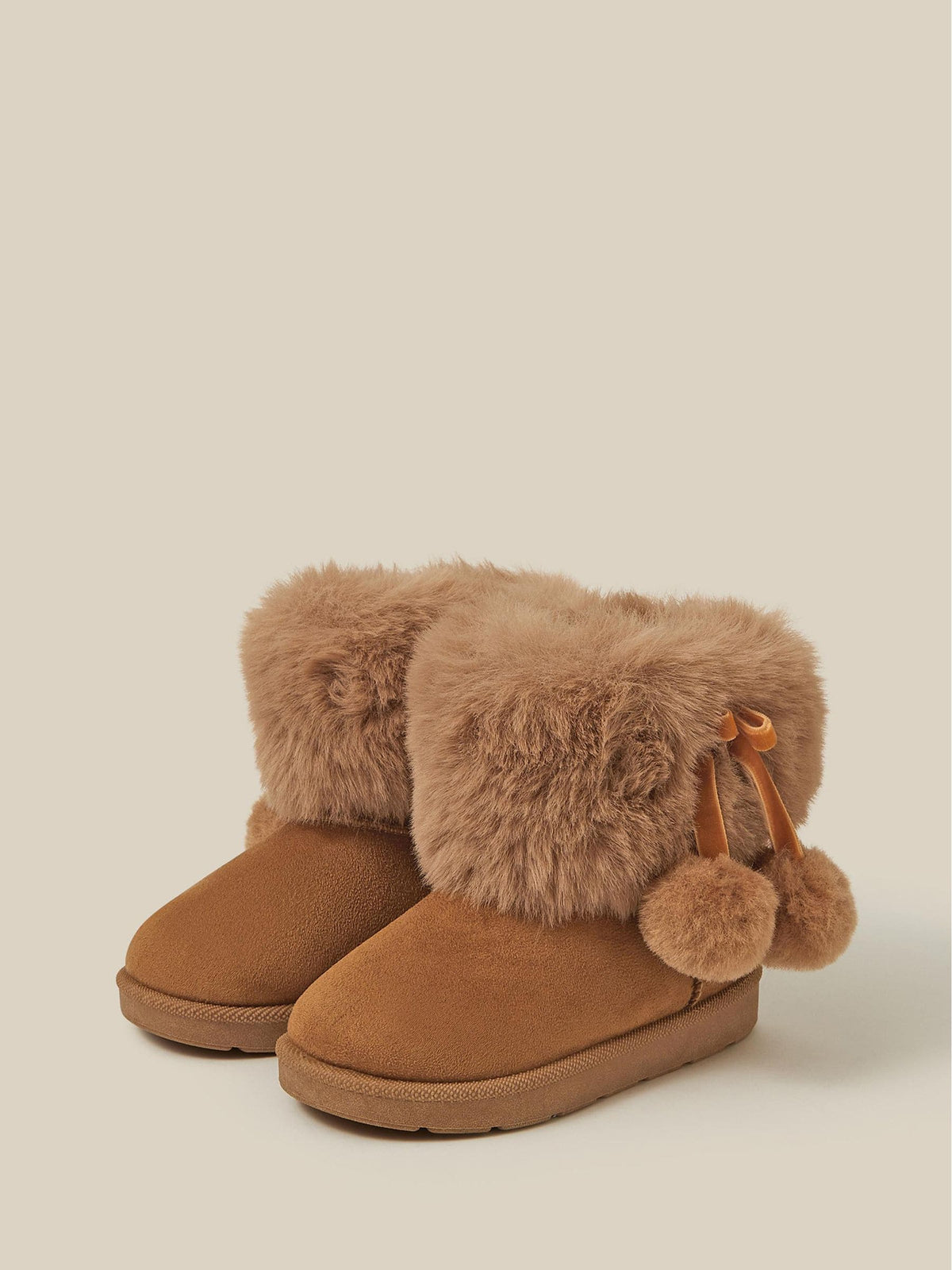 Dsiney Kidz - Monsoon Brown Toddler Fluffy Faux Suede Boots image 1