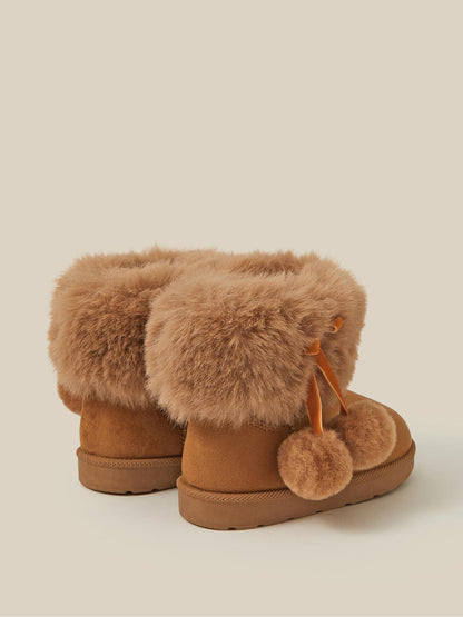 Dsiney Kidz - Monsoon Brown Toddler Fluffy Faux Suede Boots image 2