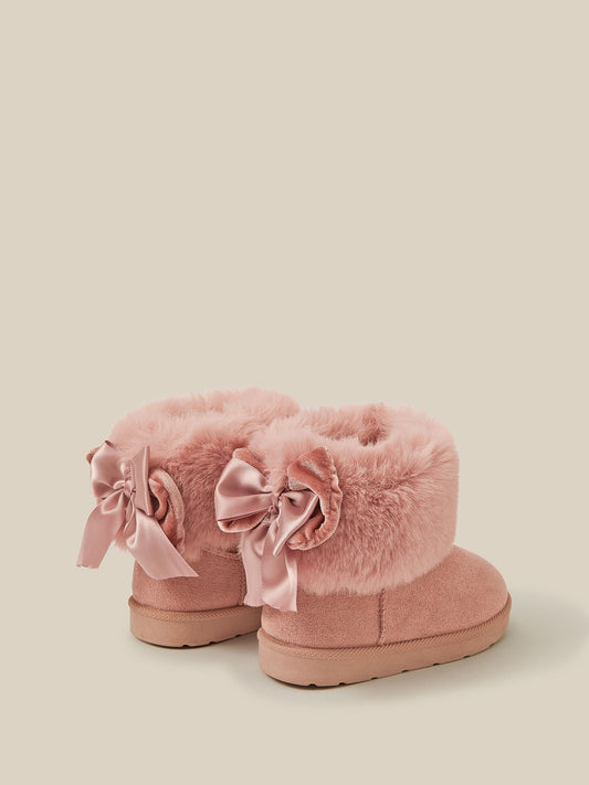 Dsiney Kidz - Monsoon Pink Toddler Bow Faux Suede Boots image 2