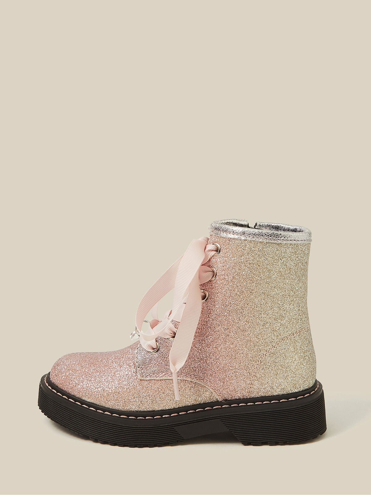 Monsoon Pink Ombré Glitter Lace-Up Boots - image 3