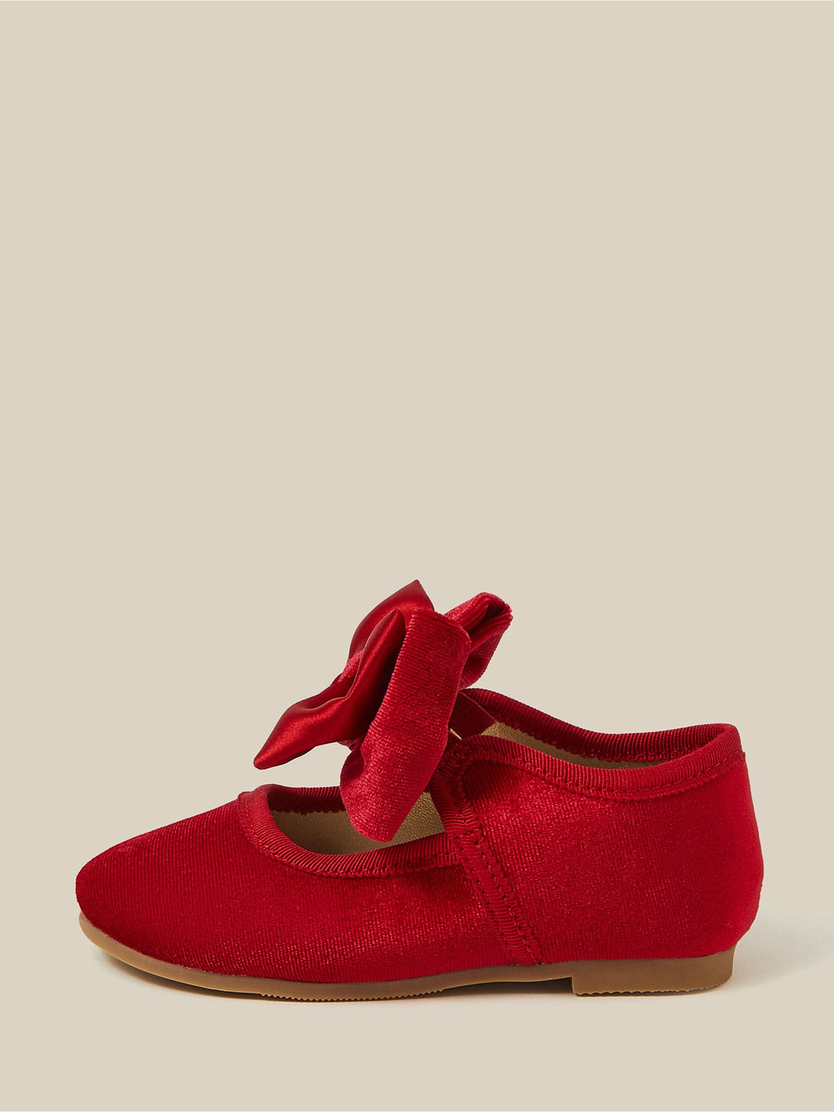 Monsoon Red Baby Bow Velvet Walkers Shoes - image 3