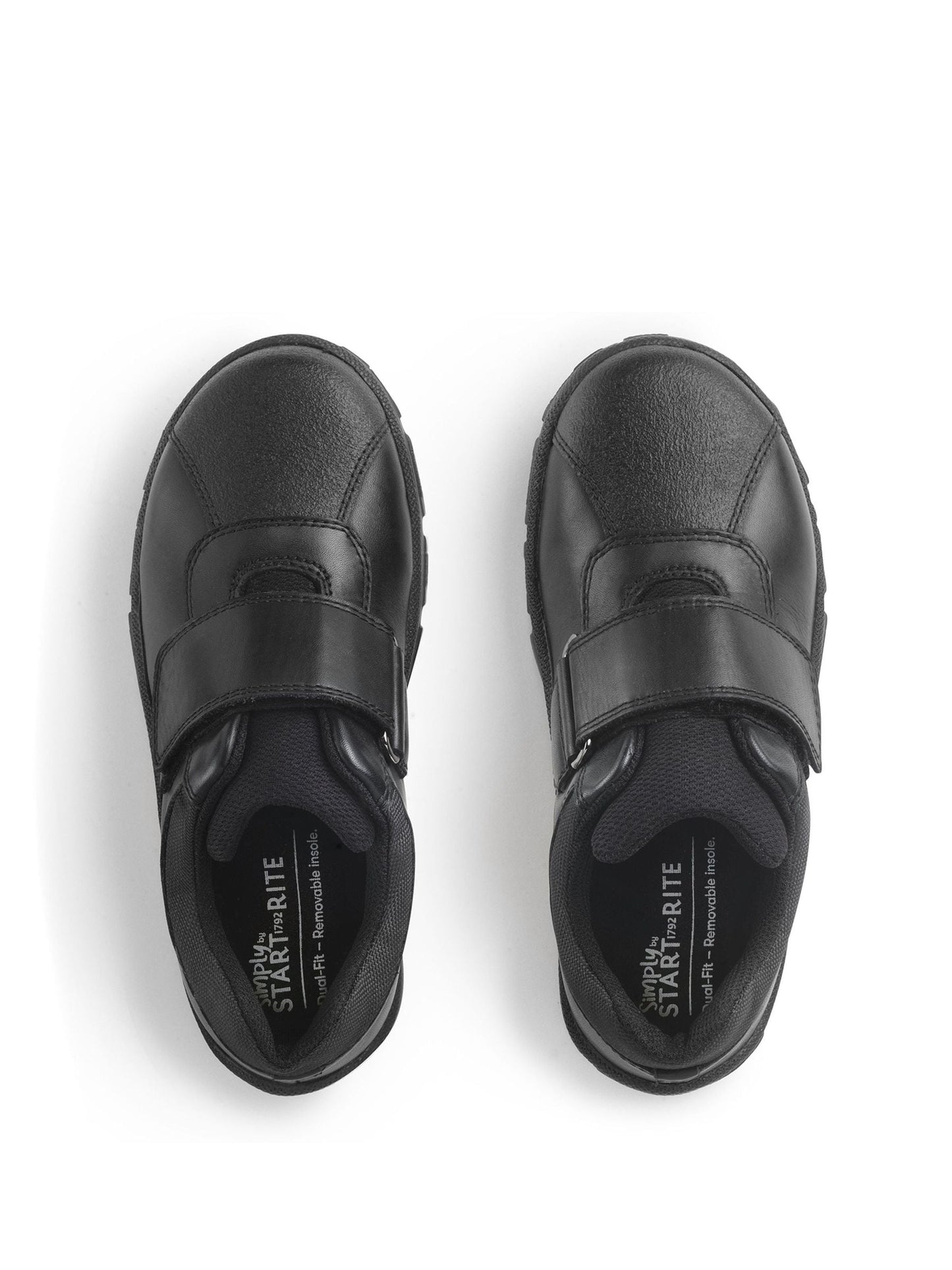 Start Rite Black Dual Fit Atlas Leather Rip Tape School Shoes image 5