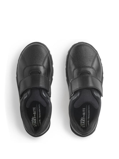 Start Rite Black Dual Fit Atlas Leather Rip Tape School Shoes image 5