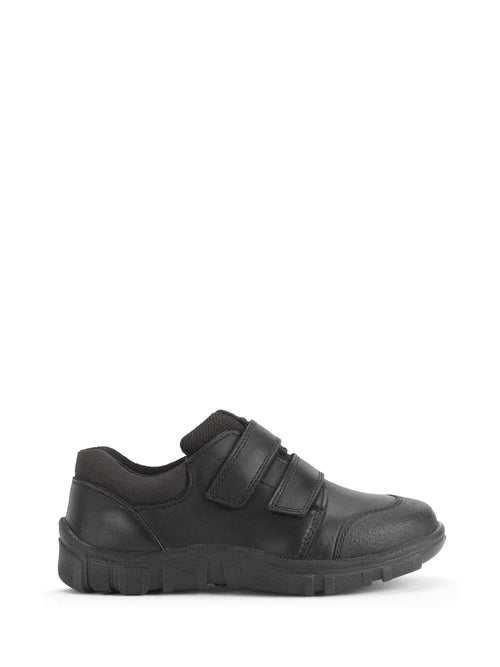 Start Rite Black Topic Dual Fit Rip Tape Leather School Shoes image 1