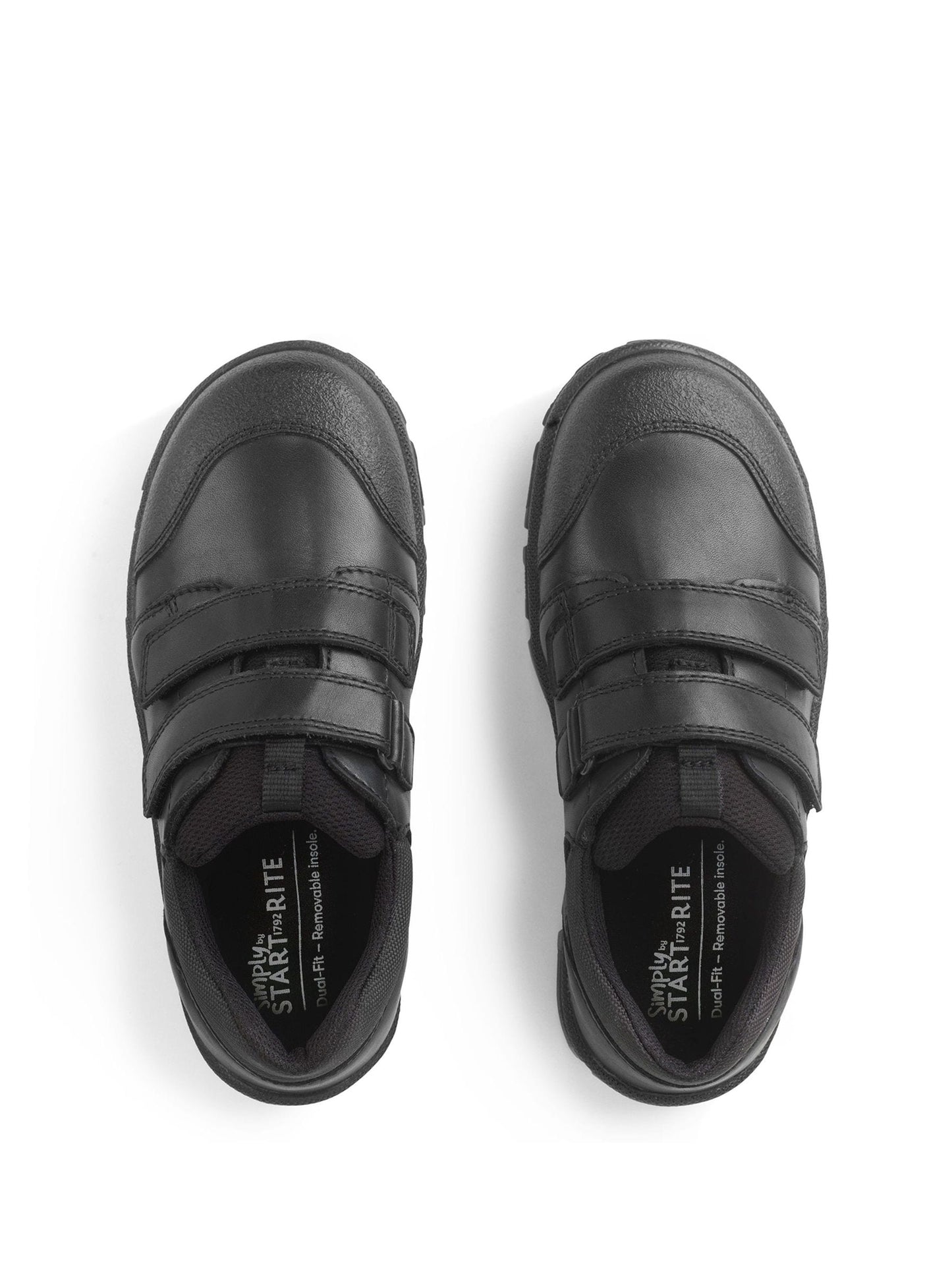 Start Rite Black Topic Dual Fit Rip Tape Leather School Shoes image 4