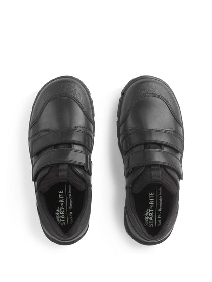 Start Rite Black Topic Dual Fit Rip Tape Leather School Shoes image 4
