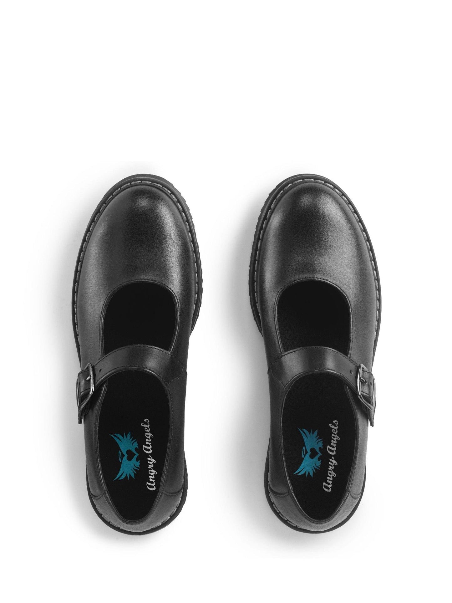 Start Rite Black Standard Fit Embrace Mary Jane Buckle Chunky Stitch Down School Shoes image 11