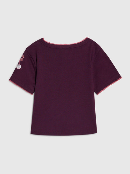 Dsiney Kidz - River Island Red Sequin Embroidered Baby T-Shirt image 2