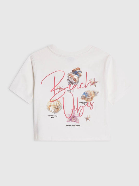 Dsiney Kidz - River Island White Beach Vibes T-Shirt image 1