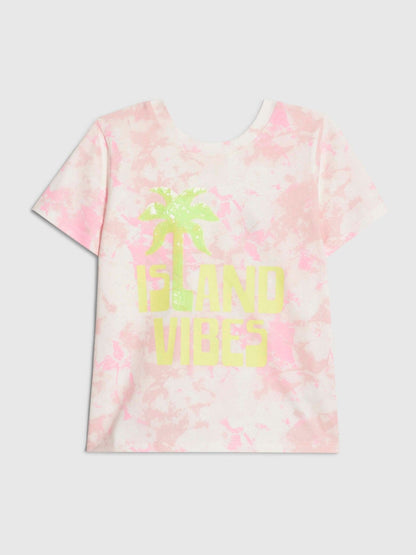 Dsiney Kidz - River Island Pink Island Vibes Tie Dye Top image 2