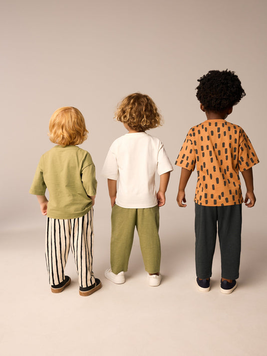 Khaki/Green Short Sleeve T-Shirts & Joggers Set 3 Pack (3mths-7yrs) image 3