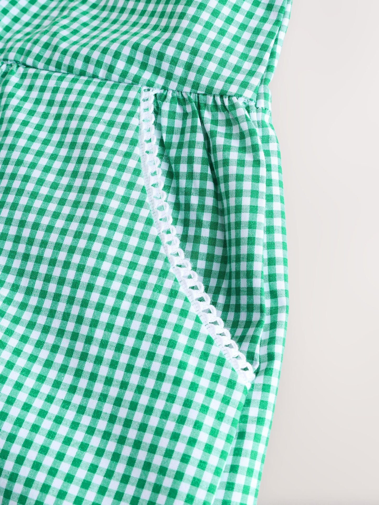 Green Zip Front Cotton Rich Gingham School Dress (3-14yrs) image 9