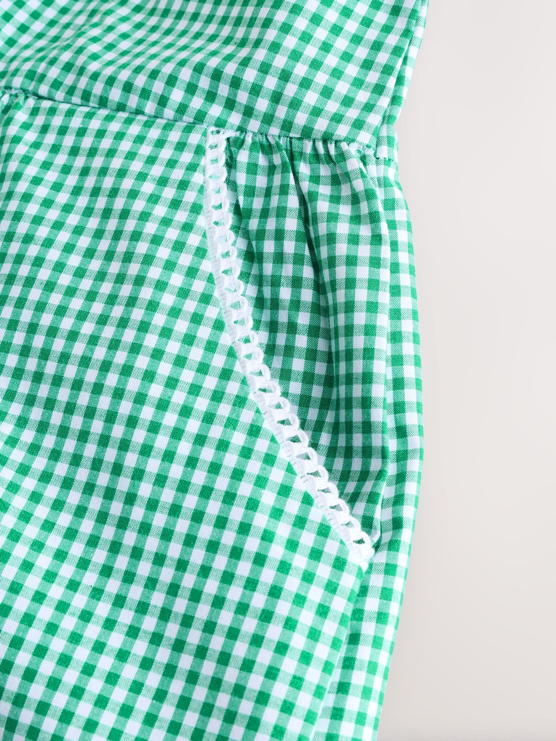 Green Zip Front Cotton Rich Gingham School Dress (3-14yrs) image 9