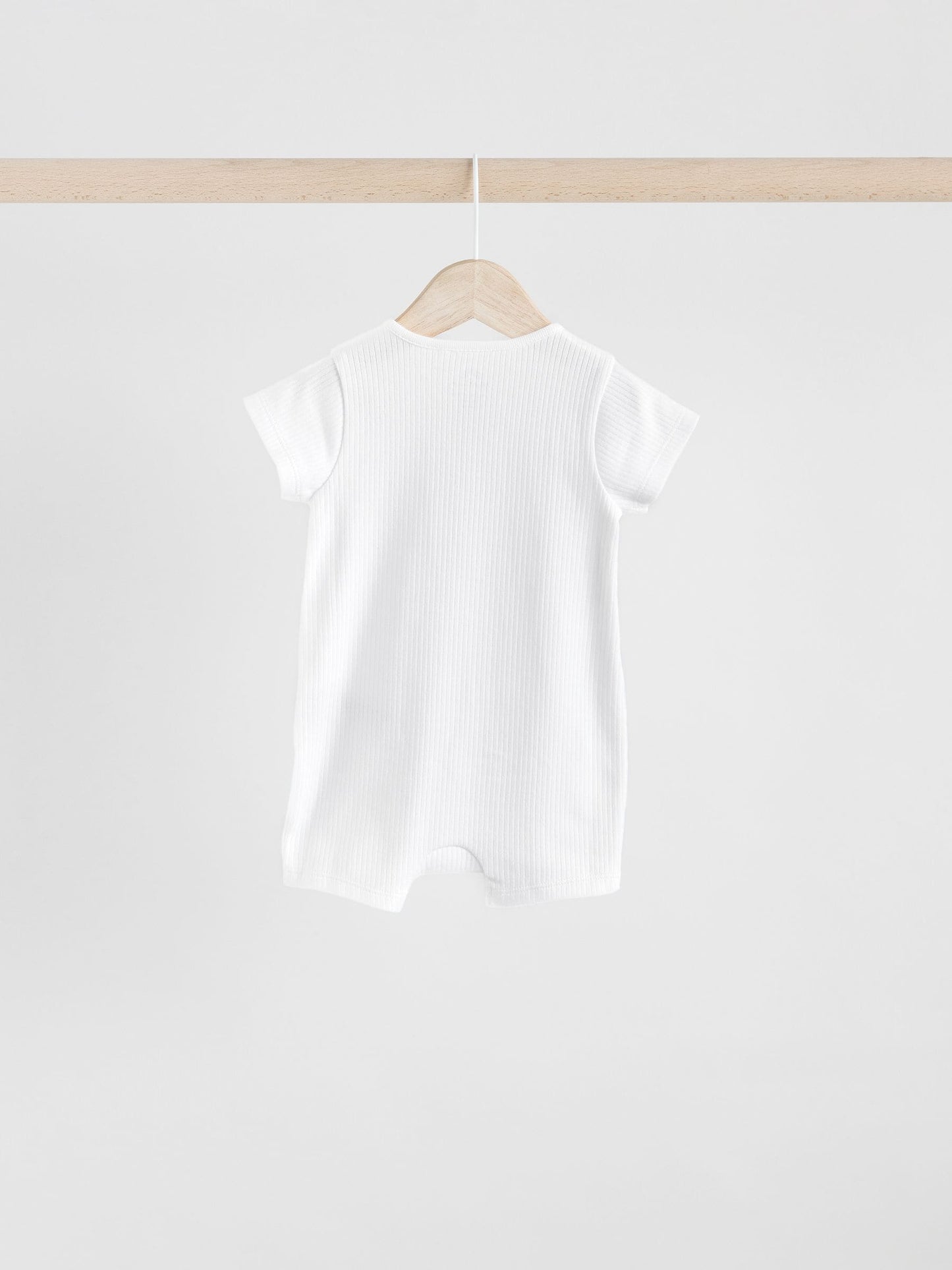 White 3 Pack Two Way Zip Baby 100% Cotton Rompers (0mths-3yrs) image 7
