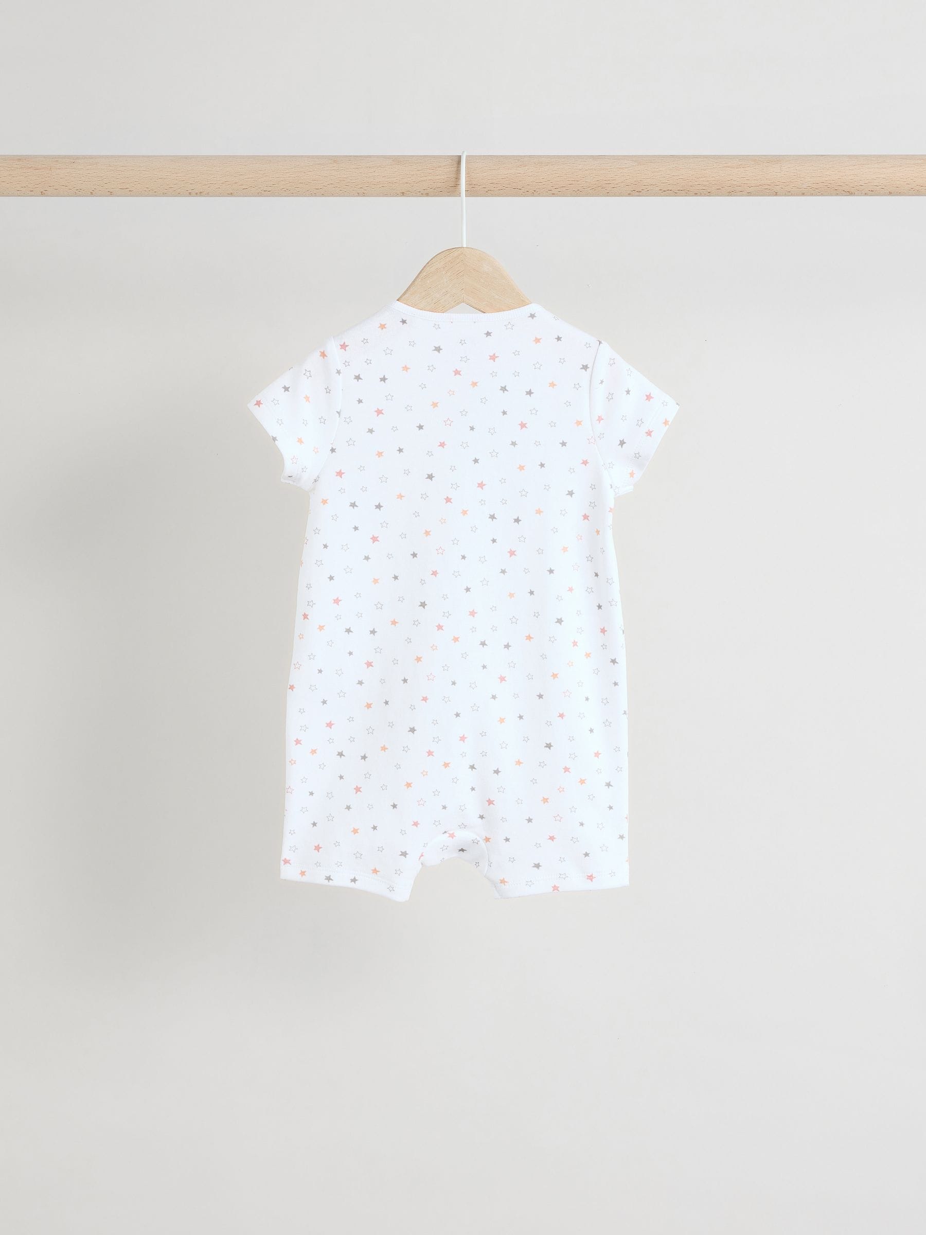 White 100% Cotton Two Way Zip Romper Sleepsuits 3 Pack (0mths-3yrs) image 5