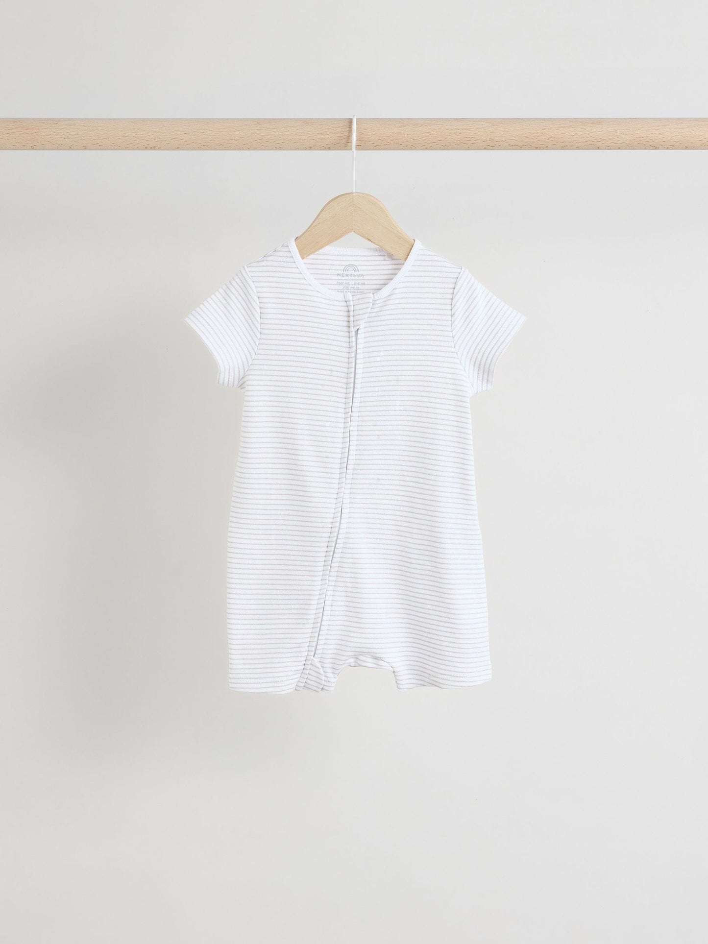 White 100% Cotton Two Way Zip Romper Sleepsuits 3 Pack (0mths-3yrs) image 6