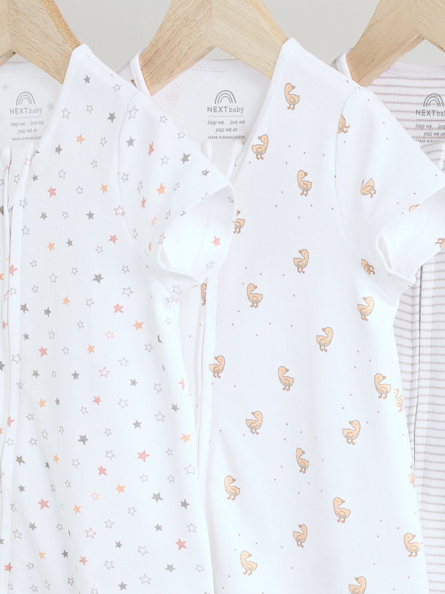 White 100% Cotton Two Way Zip Romper Sleepsuits 3 Pack (0mths-3yrs) image 7