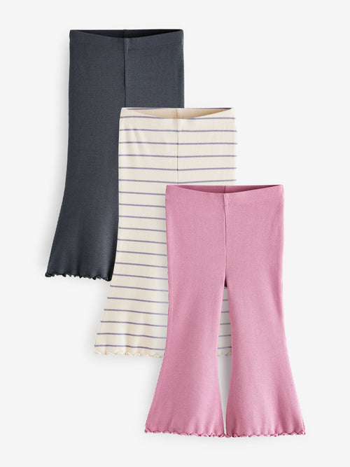 Core Ribbed Flare Leggings 3 Pack (3mths-7yrs) image 1