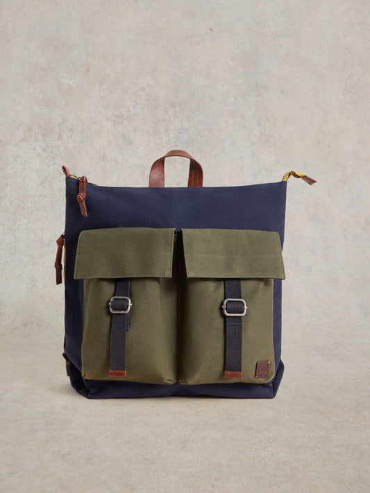 White Stuff Blue Theo Utility Canvas Backpack image 1