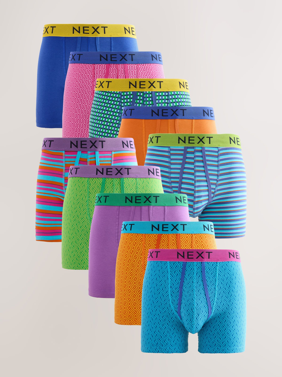 Dsiney Kidz - Bright Blue/Orange Spot 10 pack A-Front Cotton Rich Boxers image 1