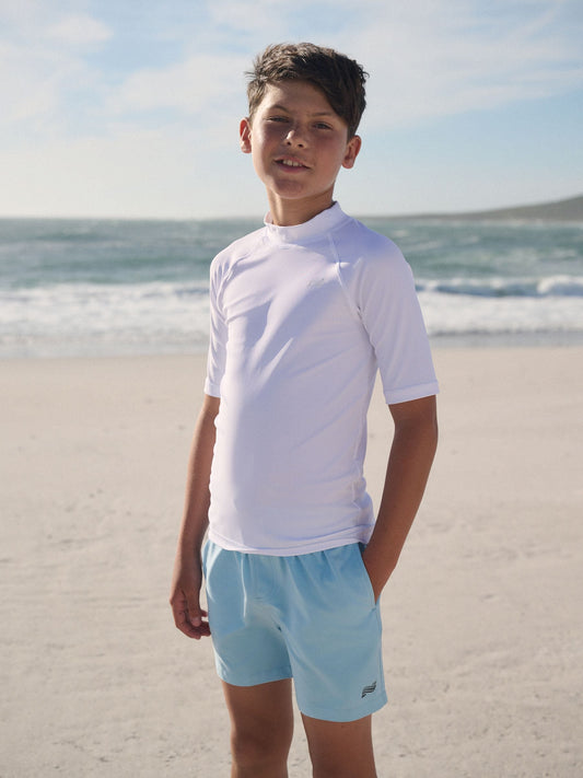White Short Sleeve Rash Vest (1.5-16yrs) image 1