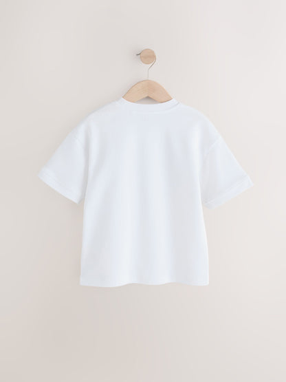 Dsiney Kidz - White Sub5cribe Graphic Heavyweight Short Sleeve T-Shirt (3-16yrs) image 5