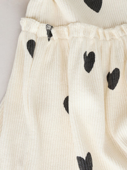 Black/ White Heart Print Baby Long Sleeve Frill Top And Leggings Set (0mths-2yrs) image 3