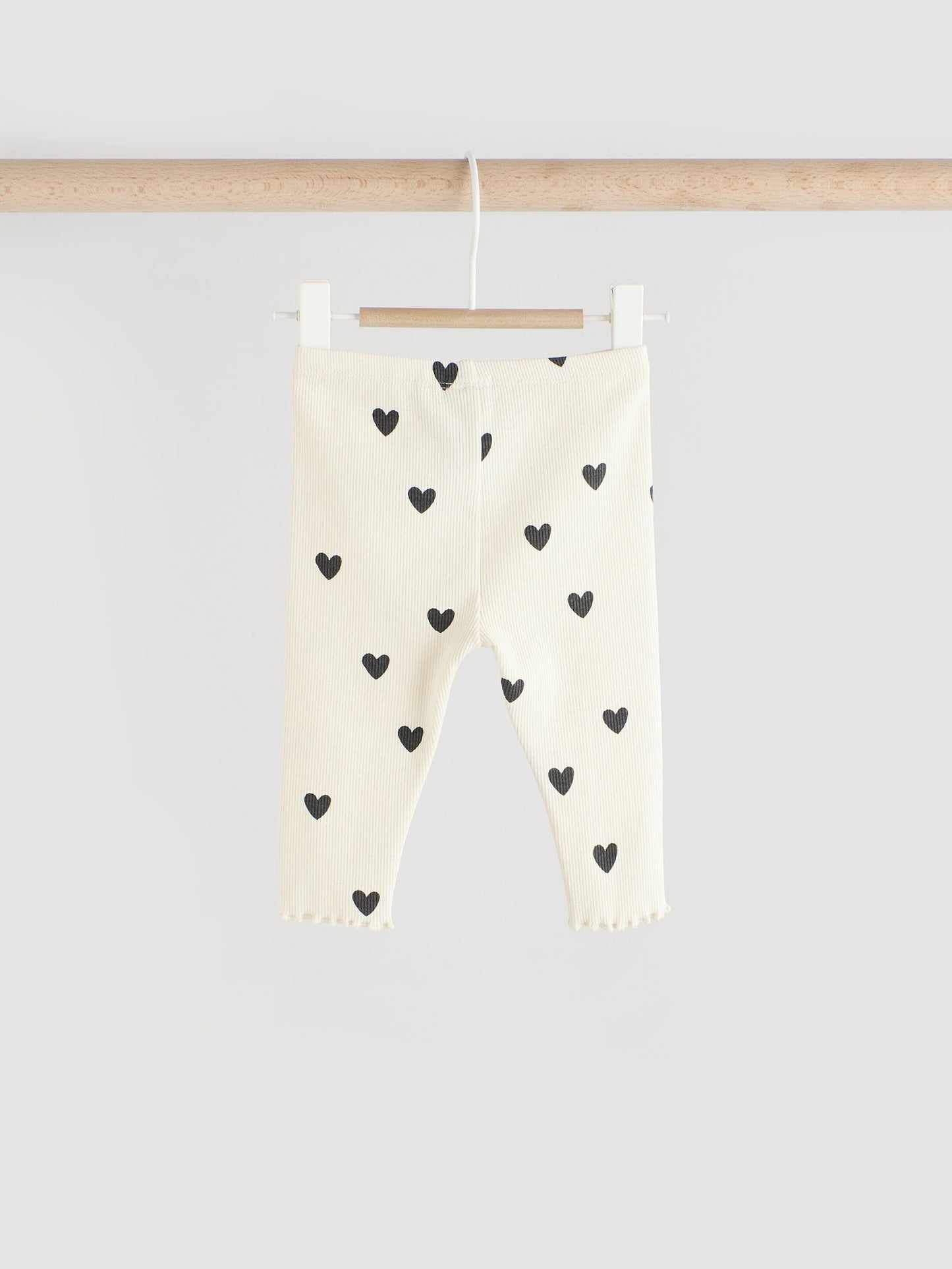 Black/ White Heart Print Baby Long Sleeve Frill Top And Leggings Set (0mths-2yrs) image 8