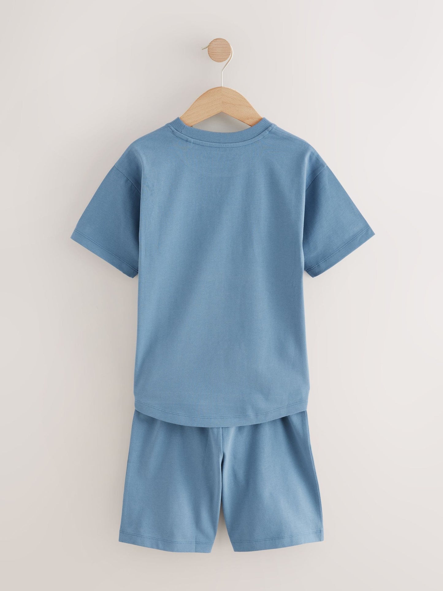 Navy/Grey Plain 100% Cotton Short Pyjamas 2 Pack (3-16yrs) image 7