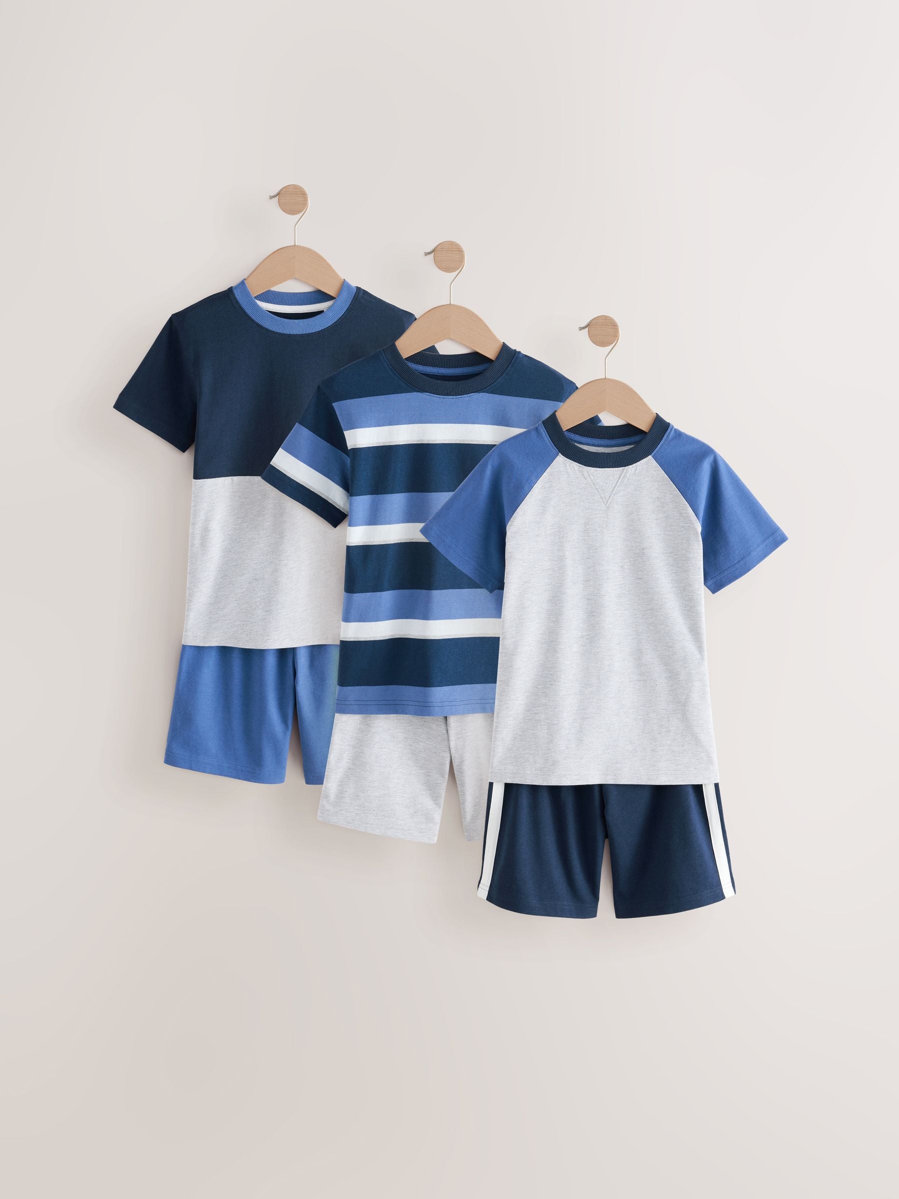 Navy/Grey Shorts Pyjamas 3 Pack (3-16yrs) image 5