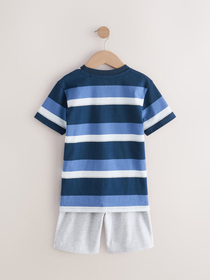 Navy/Grey Shorts Pyjamas 3 Pack (3-16yrs) image 8