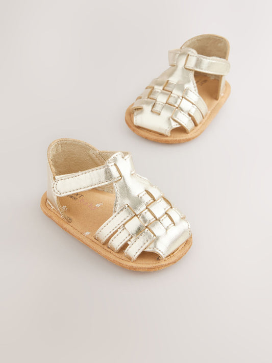 Gold Baby Fisherman Sandals (0-24mths) image 1
